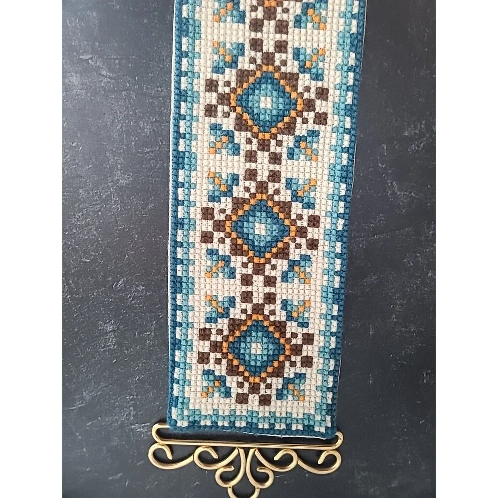 Vintage Brass Handle Woven Wall Art Hanging
